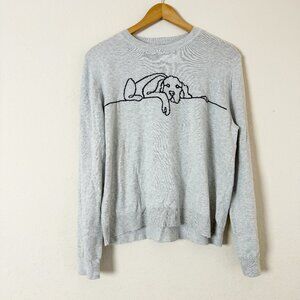 Alashan Cashmere Blend Lazy Dog Gray Pullover Sweater Size Large
